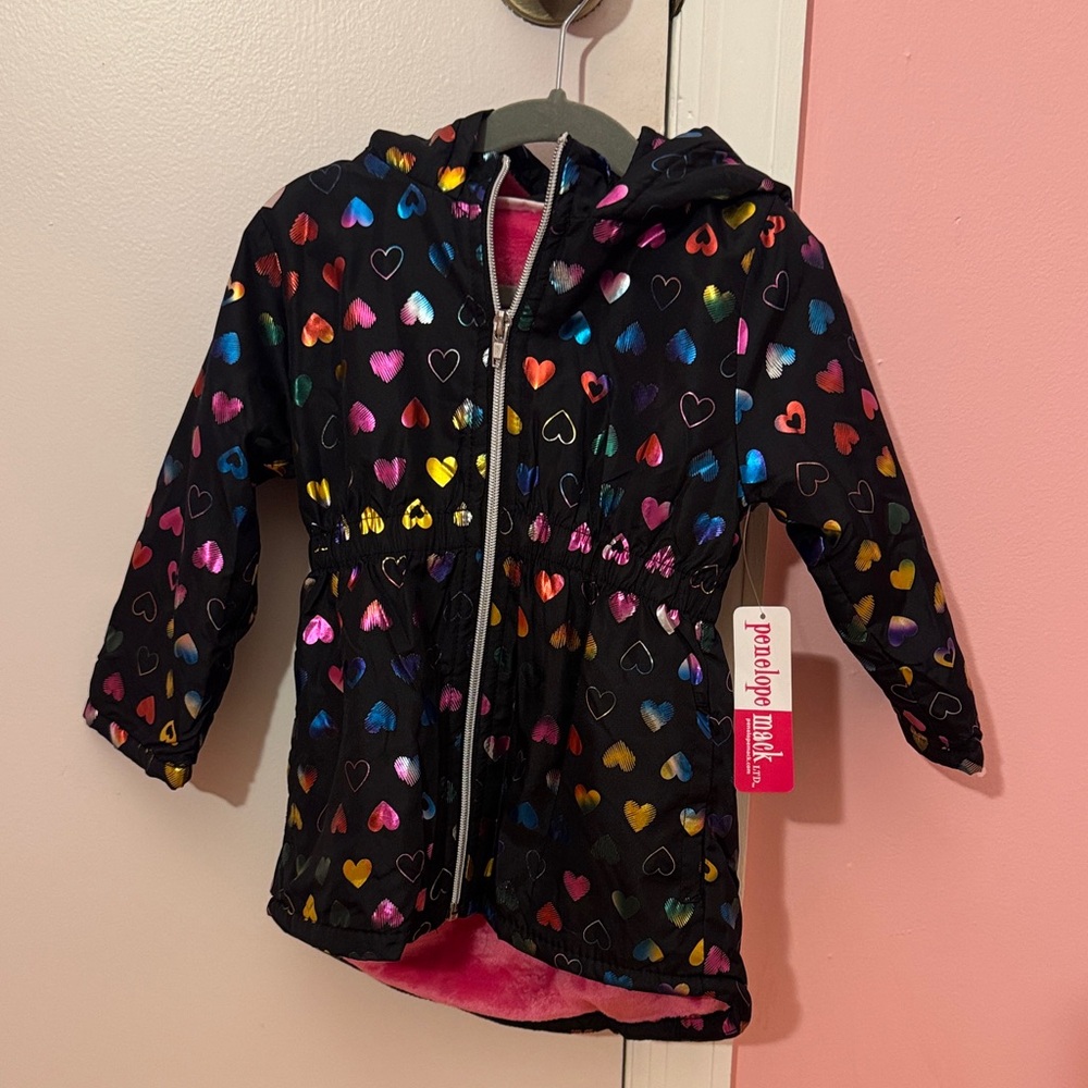 Penelope Mack Multicolor Heart Raincoat for Kids